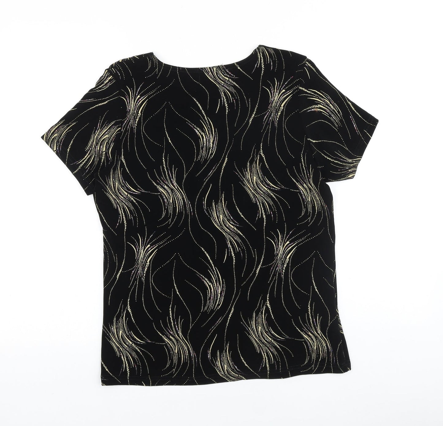 Womens UK Size S Saloos Black Basic T-Shirt
