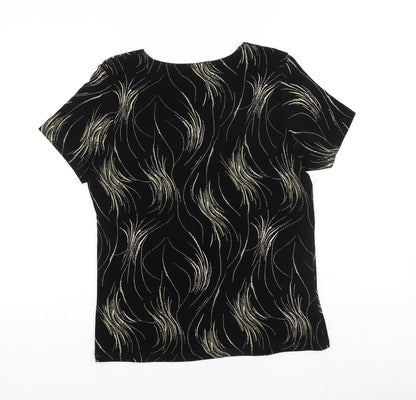 Womens UK Size S Saloos Black Basic T-Shirt