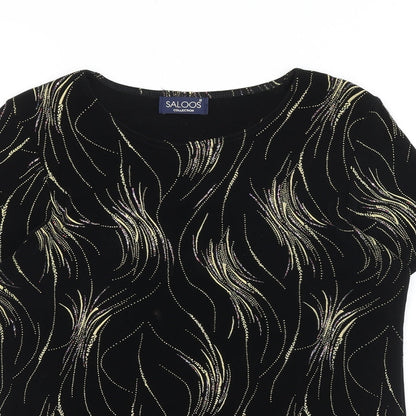 Womens UK Size S Saloos Black Basic T-Shirt