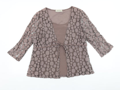 Womens UK Size S BASSINI Brown Basic Blouse