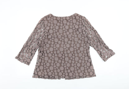 Womens UK Size S BASSINI Brown Basic Blouse