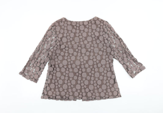 Womens UK Size S BASSINI Brown Basic Blouse