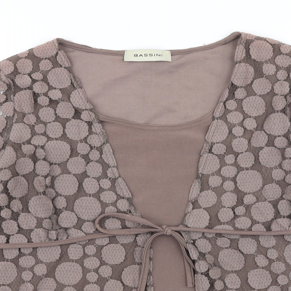 Womens UK Size S BASSINI Brown Basic Blouse