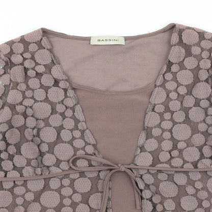 Womens UK Size S BASSINI Brown Basic Blouse