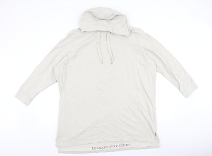 OTTOProducts Womens Beige Cotton Pullover Hoodie Size 24 Pullover - Be aware of our nature