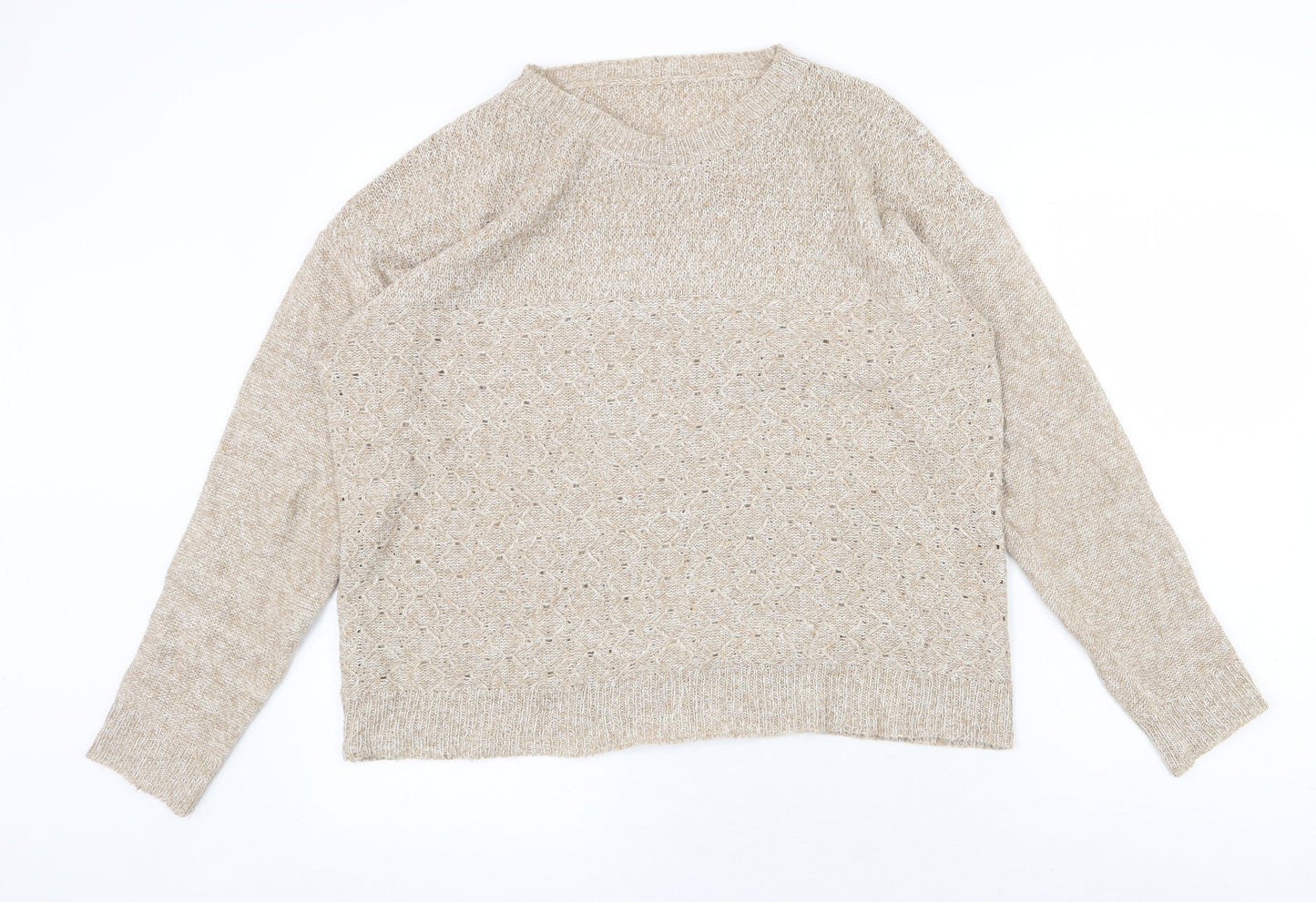 Womens UK Size XL Preworn Beige Pullover Jumper