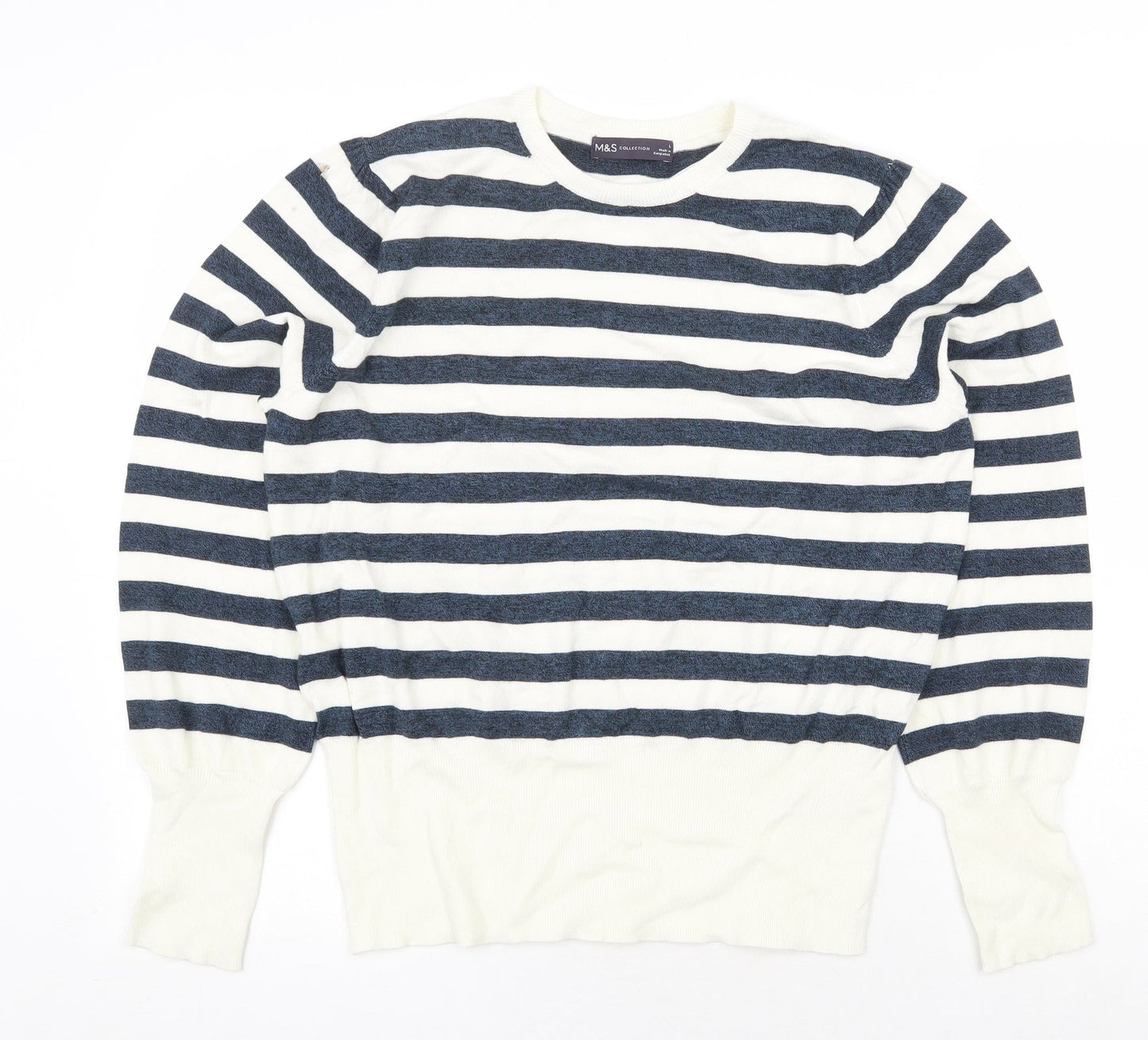 Womens UK Size L Marks and Spencer White Pullover Jumper