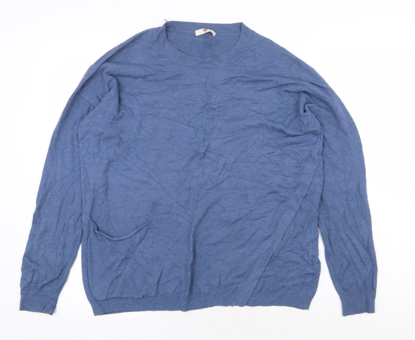 Womens UK Size L Preworn Blue Pullover Jumper