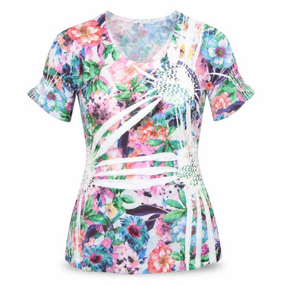 Womens UK Size S Lakeland Multicoloured Basic T-Shirt