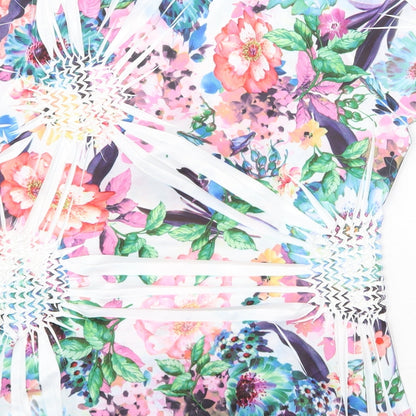 Lakeland Womens Multicoloured Floral Polyester Basic T-Shirt Size S Scoop Neck