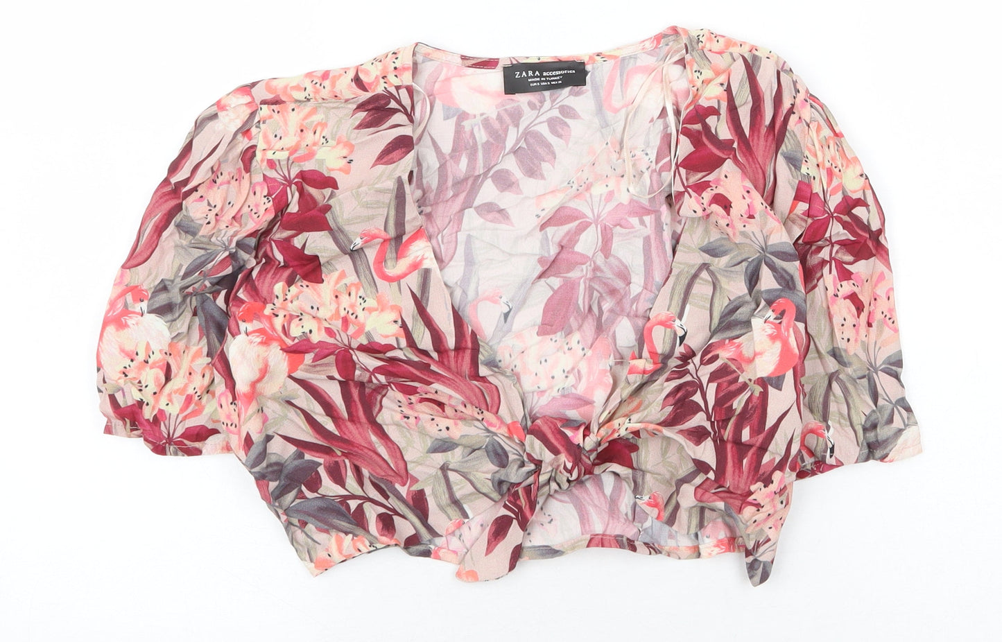 Womens UK Size S Zara Pink Basic Blouse