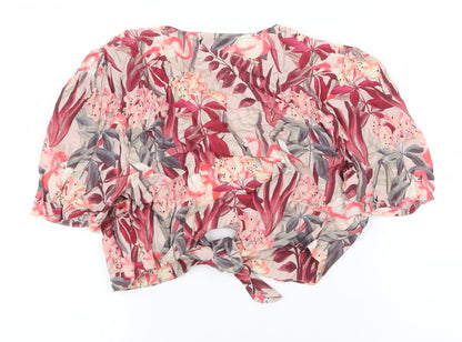 Womens UK Size S Zara Pink Basic Blouse