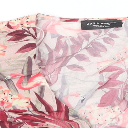 Womens UK Size S Zara Pink Basic Blouse