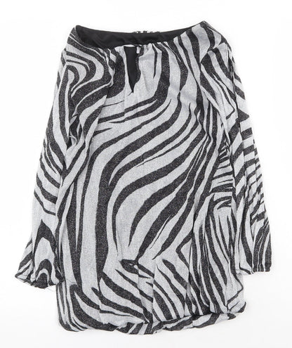 Womens UK Size 8 Preworn Silver Basic Blouse