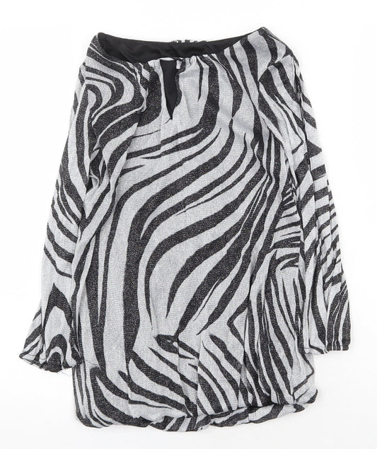 Womens UK Size 8 Preworn Silver Basic Blouse