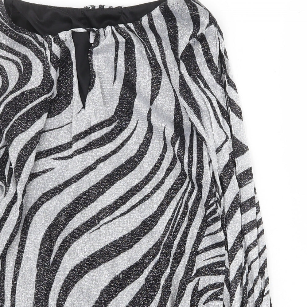 Womens UK Size 8 Preworn Silver Basic Blouse