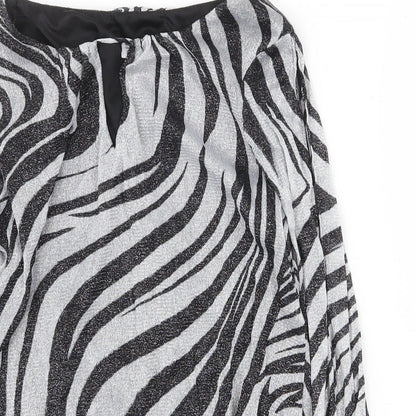 Womens UK Size 8 Preworn Silver Basic Blouse