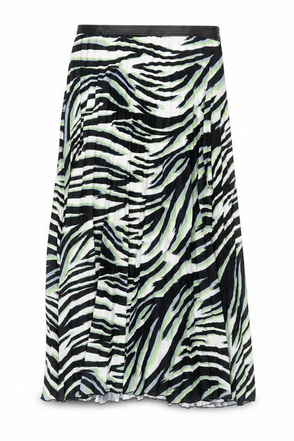 Sonder Studio Womens Multicoloured Animal Print Polyester Pleated Skirt Size 12 Zip - Zebra Pattern