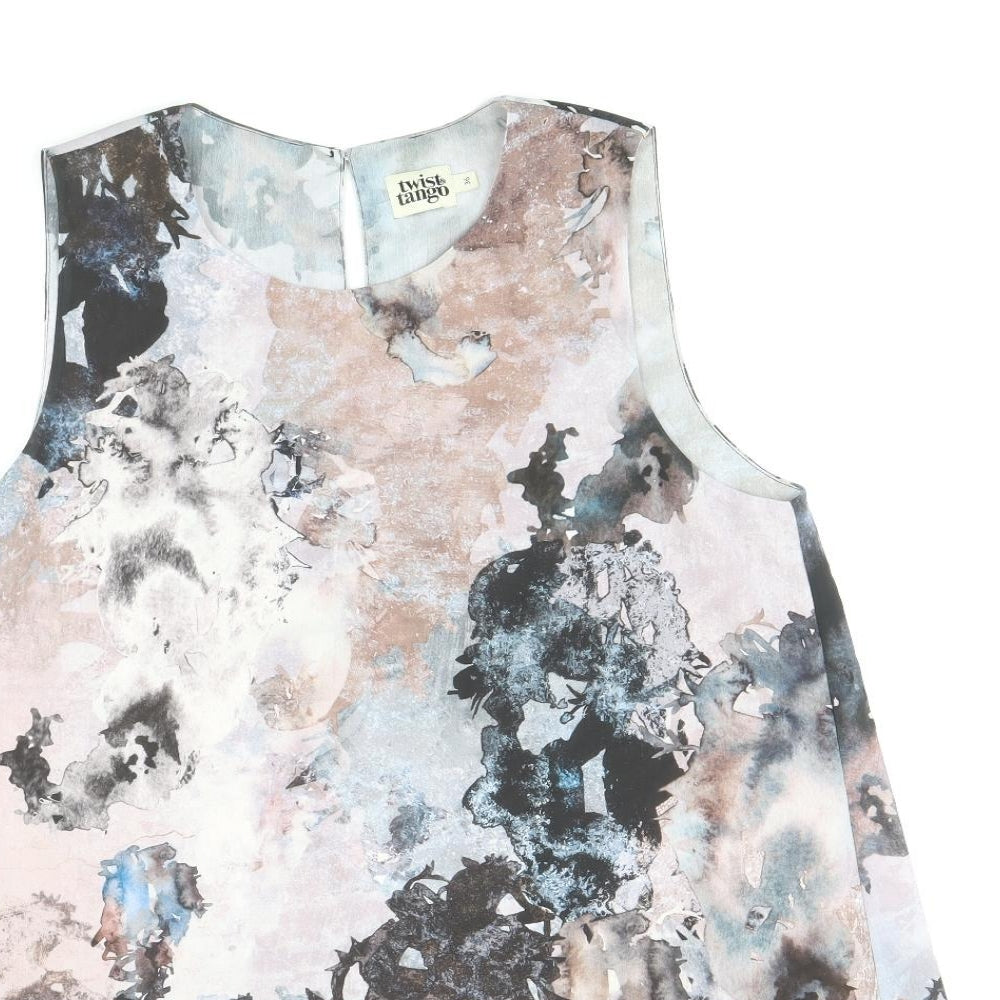 Twist & Tango Womens Multicoloured Geometric Polyester Basic Tank Size 8 Round Neck