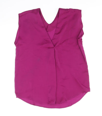 Womens UK Size 8 marks and Purple Basic Blouse