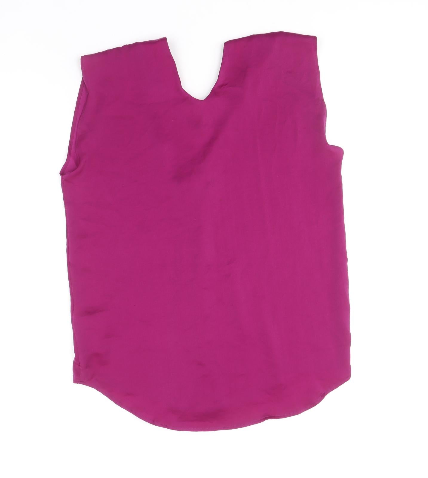 Womens UK Size 8 marks and Purple Basic Blouse