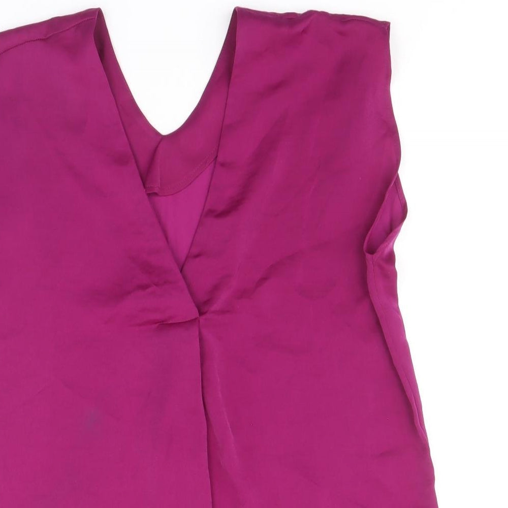 Womens UK Size 8 marks and Purple Basic Blouse