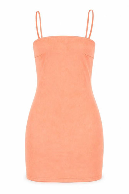 In the Style Womens Orange Polyester Slip Dress Size 8 Square Neck Tie