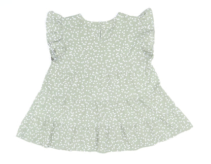 SheIn Womens Green Geometric Polyester Basic Blouse Size M Round Neck