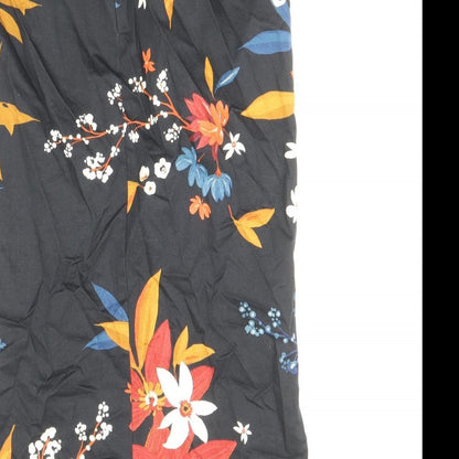Marks and Spencer Womens Multicoloured Floral Cotton Straight & Pencil Skirt Size 10 Zip