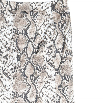 Studio Womens Brown Animal Print Polyester Trumpet Skirt Size 12 Zip - Snakeskin Pattern