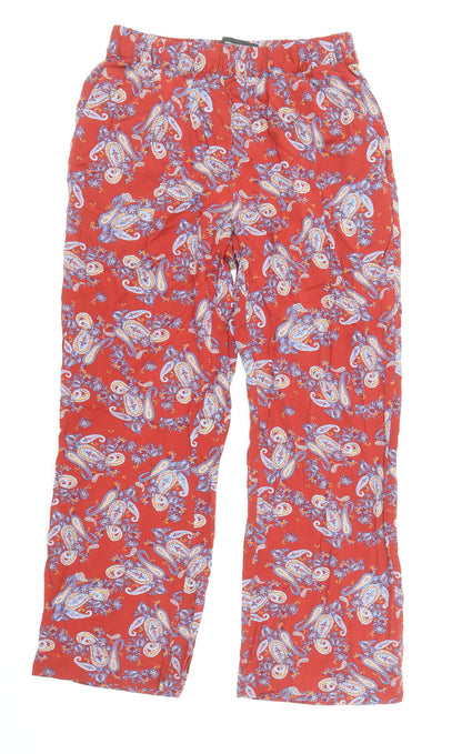 Vera Moda Womens Red Paisley Viscose Trousers Size S Regular