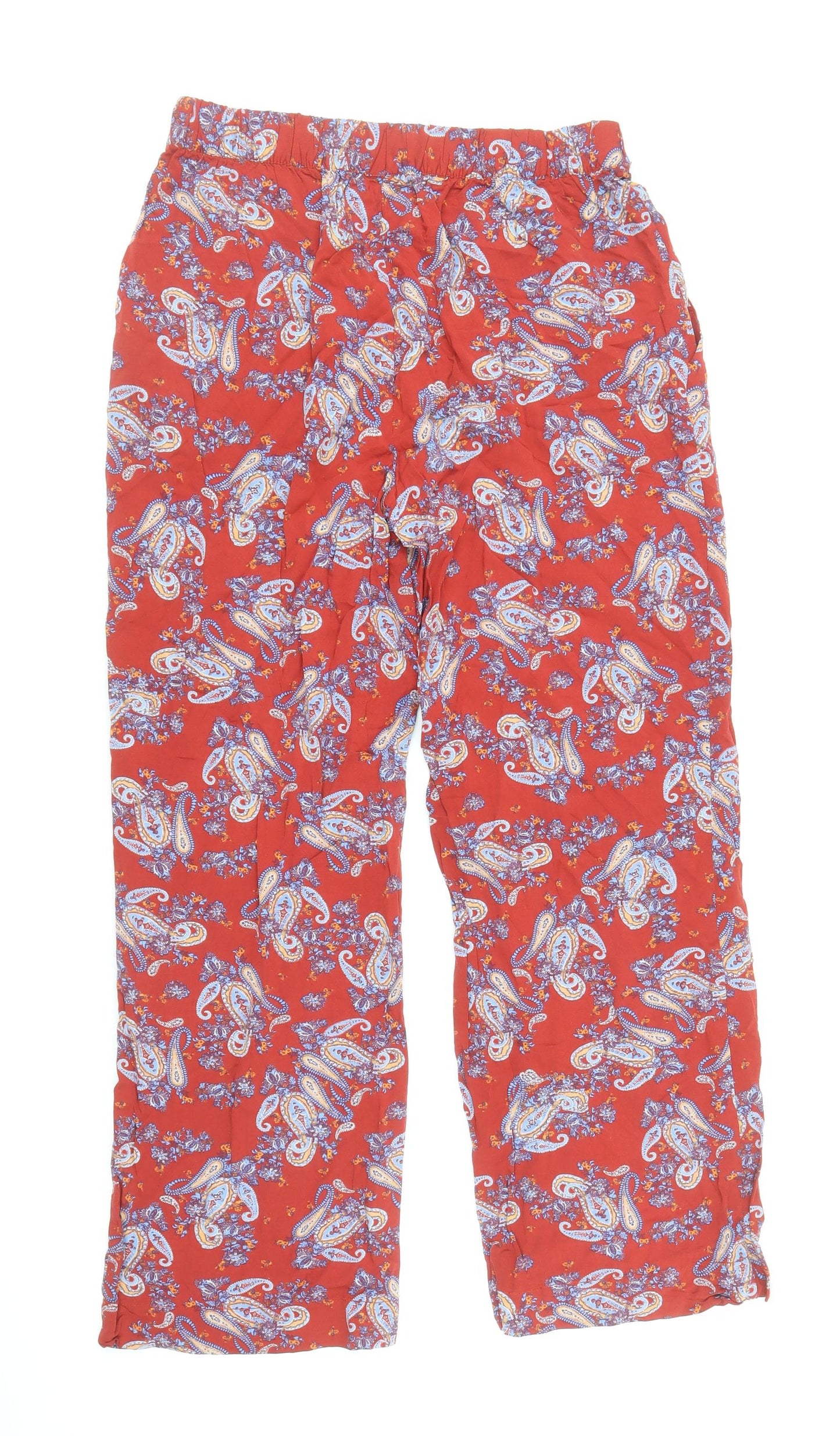 Vera Moda Womens Red Paisley Viscose Trousers Size S Regular