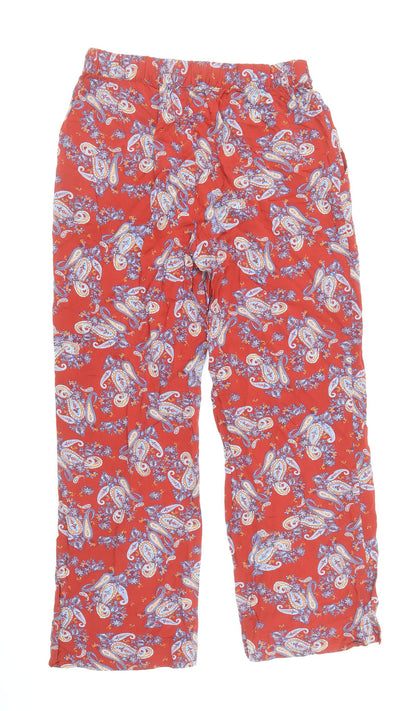 Vera Moda Womens Red Paisley Viscose Trousers Size S Regular