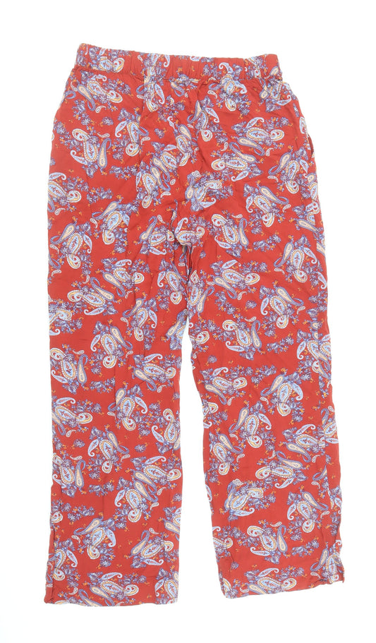 Vera Moda Womens Red Paisley Viscose Trousers Size S Regular