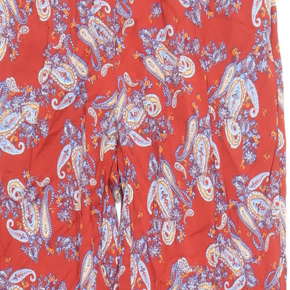 Vera Moda Womens Red Paisley Viscose Trousers Size S Regular
