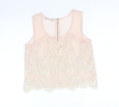 Atmosphere Womens Pink Polyester Basic Blouse Size 12 Square Neck