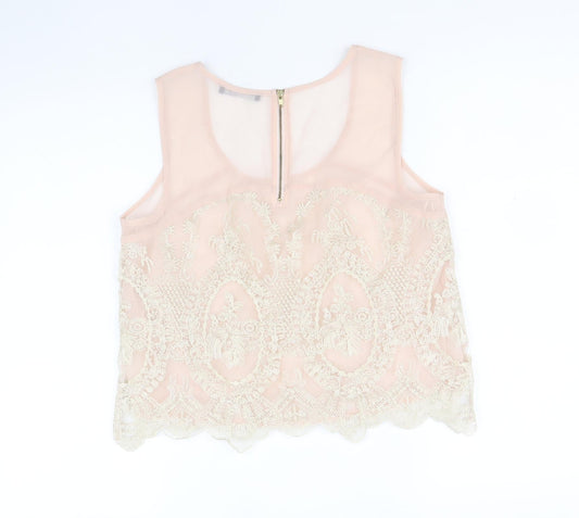 Atmosphere Womens Pink Polyester Basic Blouse Size 12 Square Neck