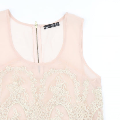 Atmosphere Womens Pink Polyester Basic Blouse Size 12 Square Neck