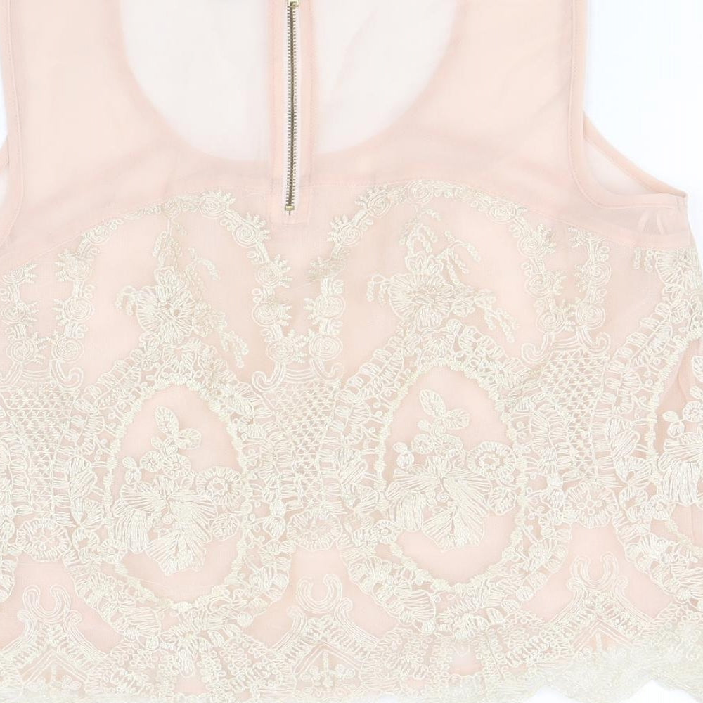 Atmosphere Womens Pink Polyester Basic Blouse Size 12 Square Neck