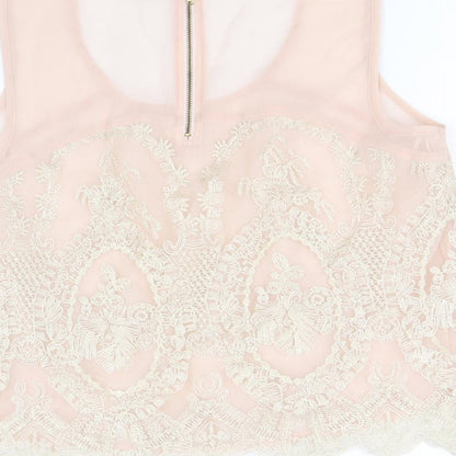 Atmosphere Womens Pink Polyester Basic Blouse Size 12 Square Neck