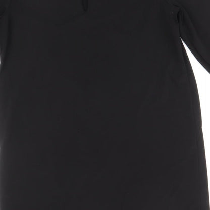 NEXT Womens Black Polyester Sheath Size 10 Boat Neck Button