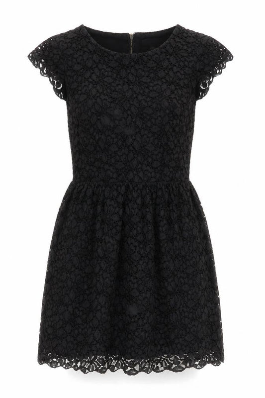 Talula Womens Black Polyester Mini Size 6 Boat Neck Zip
