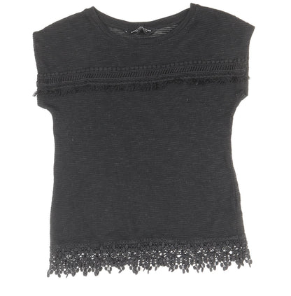 Womens UK Size 10 Dorothy Perkins Black Basic T-Shirt
