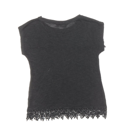 Womens UK Size 10 Dorothy Perkins Black Basic T-Shirt