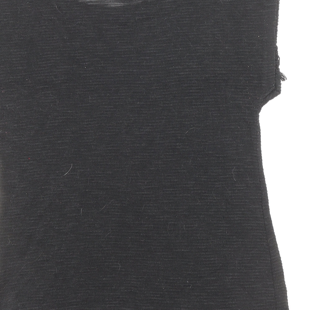 Womens UK Size 10 Dorothy Perkins Black Basic T-Shirt