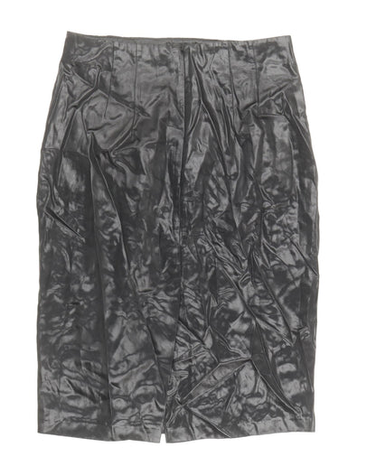 French Connection Womens Black Cotton Straight & Pencil Skirt Size 10 Zip