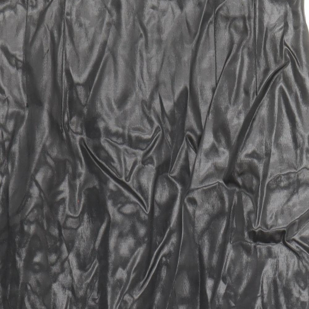 French Connection Womens Black Cotton Straight & Pencil Skirt Size 10 Zip