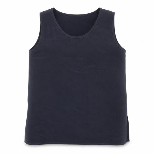 Elsie Womens Blue Polyester Basic Tank Size 10 Round Neck