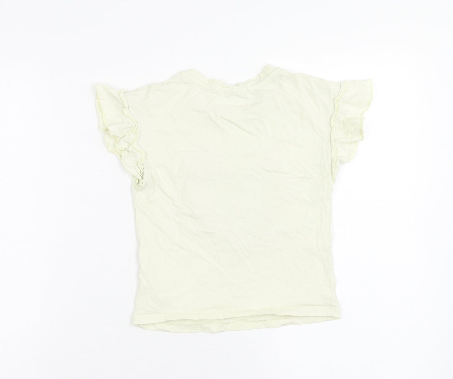 Primark Girls Ivory Cotton Basic T-Shirt Size 3-4 Years Round Neck Pullover - Best Day Ever!
