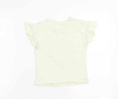 Primark Girls Ivory Cotton Basic T-Shirt Size 3-4 Years Round Neck Pullover - Best Day Ever!